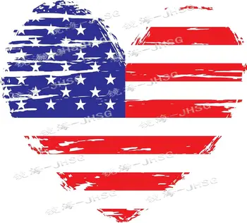 наклейка с американским флагом, патриотический винил, наклейка с флагом в форме сердца - автомобильные аксессуары для экстерьера