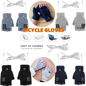 Зимние перчатки с подогревом Велосипедные перчатки USB с электрическим подогревом Лыжные перчатки Регулируемая температура Мотоцикл Велосипедные перчатки Женщины Мужчины