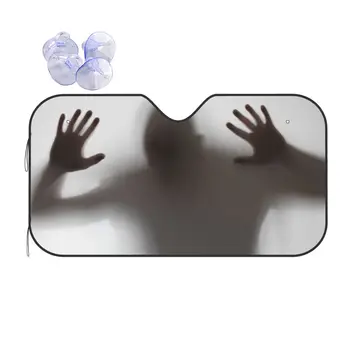 Horror Ghost Креативный солнцезащитный козырек Ветровой экран 70x130 см Хэллоуин Алюминиевая фольга Автомобильное окно Крышка ветрового стекла УФ-защита