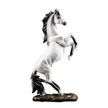 Юбилей Украшение лошади День рождения Античная смола Аксессуары для украшения дома Скачущая лошадь Ретро Белая лошадь Скульптура