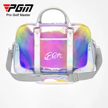 PGM Гольф Женская красочная сумка для одежды ТПУ Водонепроницаемый материал Красочный лазерный дизайн Независимый карман для обуви Большая емкость