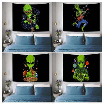 Инопланетный астронавт Гобелен Диаграмма Гобелен Для Гостиной Домашний Декор Общежития Искусство Домашний Декор