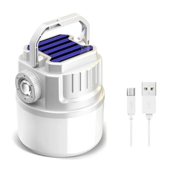 1 комплект фонаря для кемпинга Фонарь для кемпинга перезаряжаемый с 4 режимами освещения, водонепроницаемый IPX6, USB C