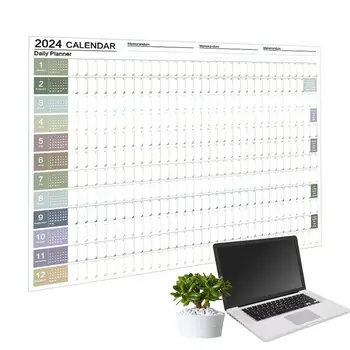 2024 Настенный календарь на 12 месяцев Плакат Календарь Планировщик 12 Месячный календарь Плотная бумага 29x20 дюймов Календарь на 2024 год Настенный планировщик