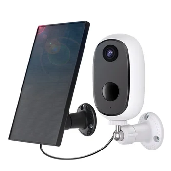Наружная беспроводная камера с питанием от солнечной панели, двусторонняя аудиосвязь, P2P удаленный просмотр, Wi-Fi, камера видеонаблюдения с батарейным питанием