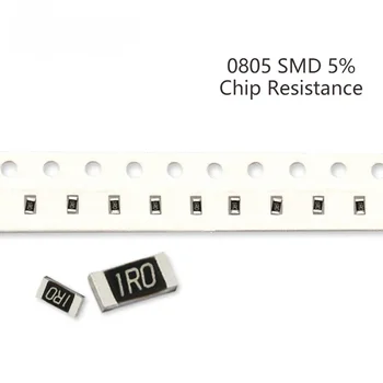 100 шт. 0805 SMD Комплект резисторов 5% Допуск 0R-22M 5.1K 5.6K 6.2K 6.8K 7.5K 8.2K 9.1K 10 Ом Полная стоимость Доступен DIY Ассорти Набор