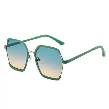 2024 Новый металлический двухцветный краска для выпечки бровей Прогрессивный цвет линзы Солнцезащитные очки Женская мода Персонализированные очки UV400