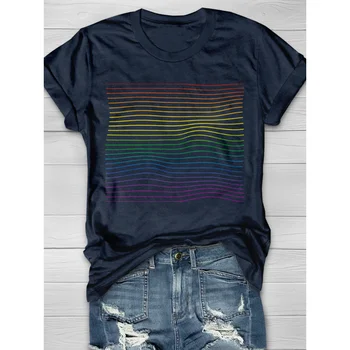 Rheaclots Женская футболка с принтом Pride O-образным вырезом и коротким рукавом