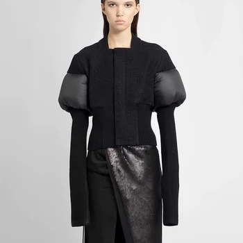 2023 новая зимняя шерстяная сращивающая пуховая куртка женская куртка пальто модные универсальные топы высокого качества корейские y2k