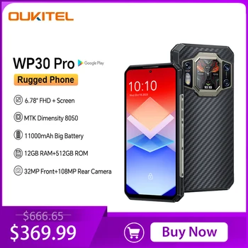 [Мировая премьера] Oukitel WP30 Pro 5G Прочный 120 Вт Super Charge 11000 мАч 6,78 дюйма FHD + 12 ГБ + 512 ГБ 120 Гц Android 13 108-мегапиксельная камера