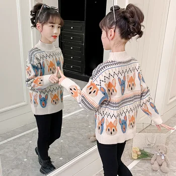 Новый весенний детский свитер в корейском стиле вязаный свитер для детей и девочек детские пальто с мультяшным принтом пуловер с длинным рукавом 5 7 9 12 y