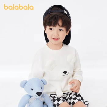 Balabala Toddler 2023 Унисекс Мальчик Девочка Свитер Маленькая Весна Осень Новый Милый Крутой Медвежий Топ