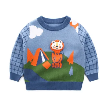 Детская одежда для девочек Осенний свитер Детский пуловер с длинными рукавами Весенняя мода Планета Ракета Шаблон Свитер Мальчик Детская одежда