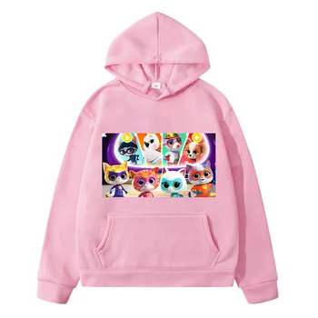 Super Kitties аниме толстовка с капюшоном Флисовая толстовка детская одежда для девочек y2k sudadera Осенняя повседневная куртка пуловер для мальчиков одежда толстовки
