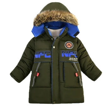 Толстые куртки для мальчиков 2021 Зимняя куртка для мальчиков Верхняя одежда с капюшоном Детская одежда Мода Детские теплые пальто Куртка на молнии для малышей