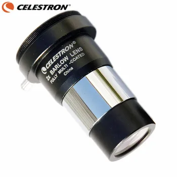 Celestron 2X Barlow Lens Полностью покрытые HD Power Оптические линзы с полным покрытием Металл 1,25 дюйма с резьбой камеры M42