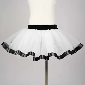 Юбка-пачка для девочек атлас по подолу тюль для малышей юбка петти детская принцесса милая танцевальная юбка с кружевом детская юбка феи