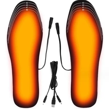 USB Перезаряжаемые стельки с подогревом Размер 35-46 DIY Настраиваемая электрическая подогреваемая обувь для катания на открытом воздухе Зимние грелки для ног