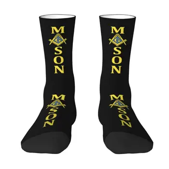 Fun Мужские масонские масонские носки Унисекс Теплые удобные 3D-печатные масонские масонские носки для экипажа
