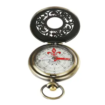 Винтажный бронзовый компас карманные часы дизайн на открытом воздухе походы навигация детский подарок Y1QE