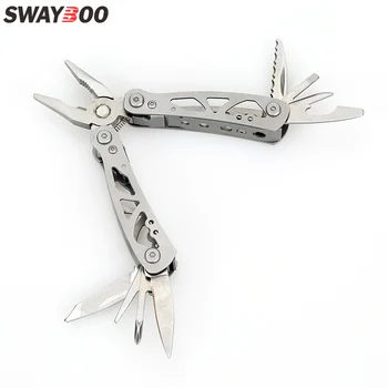Swayboo Оптовая продажа высококачественных мини-многофункциональных складных плоскогубцев из нержавеющей стали 6 в 1 с функцией ножа