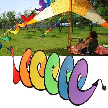Красочная палатка для кемпинга Складная радужная спиральная ветряная мельница Wind Spinner Домашний сад Декор Украшения Классические игрушки