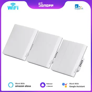 SONOFF TX T5 Ultimate Smart Wall Switch Полный сенсорный доступ Светодиодная подсветка края Мультисенсорный пульт дистанционного управления eWeLink через Alexa Google