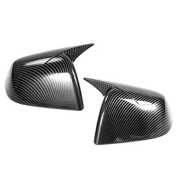 2PCS Карбоновый черный автомобильный звуковой сигнал в стиле бокового зеркала заднего вида крышки крышки для Tesla Model Y 2021 2022