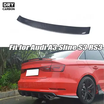 Задний спойлер из углеродного волокна для Audi A3 Sline S3 RS3 2014-2018 Задний багажник Хвост Хвост Гонки GT Крылья Авто Стайлинг Аксессуары 