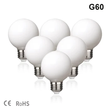  Светодиодная лампочка E27 5 Вт G60 Лампа из молочного стекла 85-265 В Лампы для потолочного вентилятора Теплый белый 2700K Натуральный белый 4000K Lampada LED