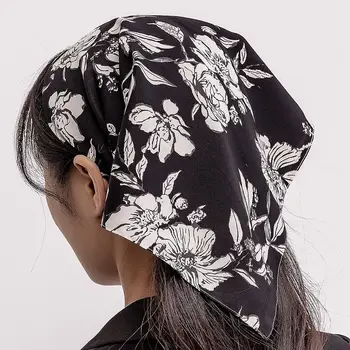 Простая сладкая повязка для волос Женщины Ткань с печатью Шелковый шарф Повязка на голову в корейском стиле Женский головной убор Повязка для волос