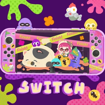 Nintendo Switch OLED Funda Чехол Защитная оболочка Чехол Kawaii Фиолетовый чехол для контроллера Switch JoyCon Чехол Аксессуары для переключателей
