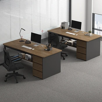 Простой письменный стол, современный персонал, простое рабочее место, компьютерный стол в сочетании с письменным столом и стулом