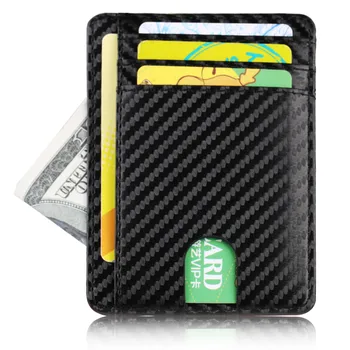 Тонкий RFID-блокирующий кожаный кошелек Держатель кредитной идентификационной карты Кошелек Чехол для денег для мужчин и женщин 2022 Модная сумка Держатель паспорта