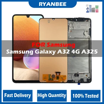 Amoled ЖК-дисплей для Samsung Galaxy A32 4G Дисплей FA325 SM-A325F / DS ЖК-экран Сенсорный дигитайзер в сборе с рамкой