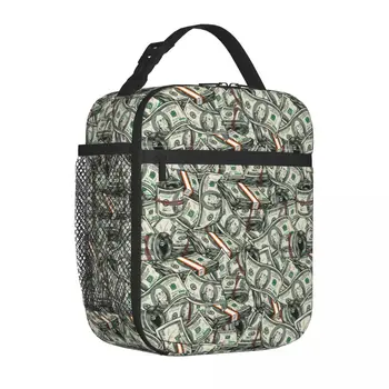  Винтажный стиль Красочные деньги Термоизолированная сумка для ланча Офис Портативный Bento Box Термоохладитель Ланч-бокс