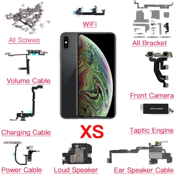 Замена внутренних деталей для iPhone XS Фронтальная камера Мощность Громкость Зарядка Гибкий кабель Полный винт Наушник Громкоговоритель
