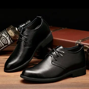 деловая кожаная обувь мужская деловая одежда осень дышащая в корейском стиле модная мужская обувь в британском стиле студенты толстое дно h