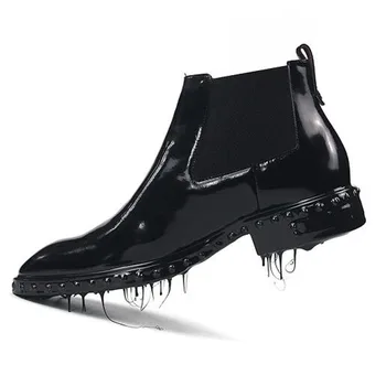 Новые мужские ботинки челси с острым носком натуральная кожа роскошные мужские ботильоны черные мужские повседневные дизайнерские ботинки