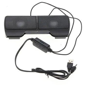 1 пара мини портативный клипон USB стерео динамики линейный контроллер саундбар для ноутбука mp3 телефон музыкальный плеер ПК с зажимом