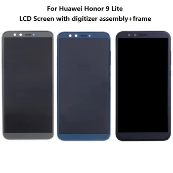 Высокое качество AAA для ЖК-экрана Huawei Honor 9 Lite и сенсорного экрана дигитайзера в сборе + рама черный серый синий