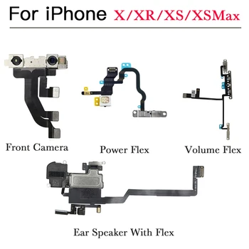  Замена кабеля для наушников фронтальной камеры для iPhone X XR XS XS Max Power Кнопка громкости с гибким кронштейном