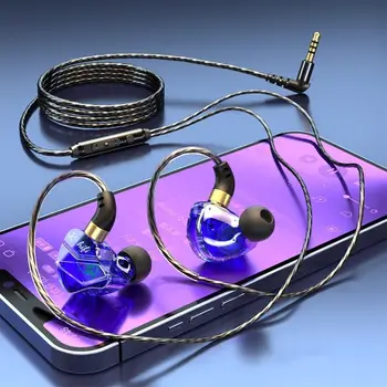 проводные проводные наушники проводная игровая гарнитура тяжелый басовый микрофон стерео мобильные наушники в ухе силикагель в ухе
