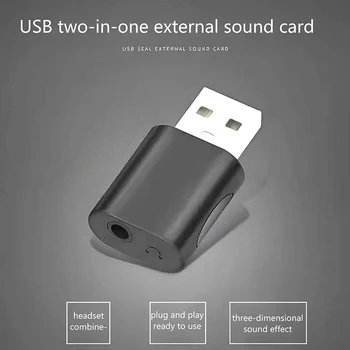 Внешняя звуковая карта USB на 3,5 мм Аудио Наушники Адаптер Aux Mic Audio Jack Микрофон Микрофон Для ПК Ноутбук
