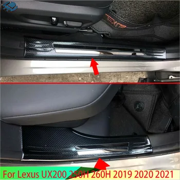 Для Lexus UX200 250H 260H 2019 2020 2021 Нержавеющая сталь Внутренняя внутренняя дверная панель Порог Накладка на порог Кик Шаг Накладка Крышка Протектор