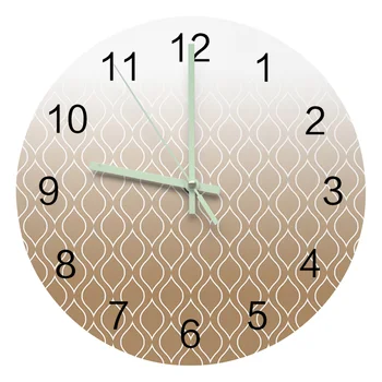 Марокканский коричневый градиент большие круглые светящиеся иглы часы настенный декор комната висячие украшения украшение тихие настенные часы