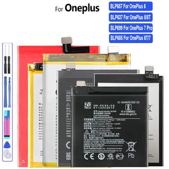 Батарея для Oneplus 6T 7 Pro 7Pro 6 5 5T Для One Plus 1+ BLP685 BLP699 BLP657 BLP637 A6000 A5010 Литиевая сменная батарея