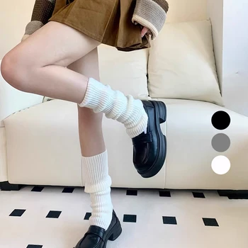 Женские теплые длинные носки Вертикальная полоска Трикотажные мягкие наколенники JK College Style Вязаные теплые носки Lolita Теплые гетры