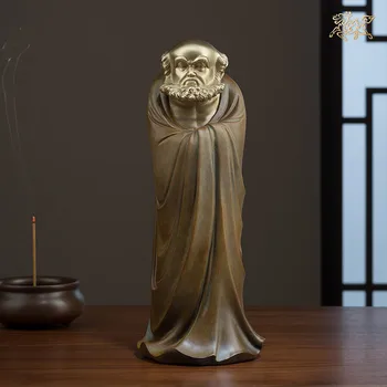 Буддизм Даосизм DAMO ZUSHI Статуя Будды Бог Духовное искусство Дом семьи эффективный Талисман ФЭН ШУЙ ручной работы МЕДНАЯ скульптура
