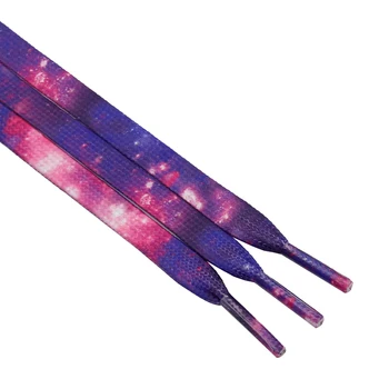 Galaxy 8 мм широкая звездно-фиолетовая печать с теплопередачей шнурки 60-180 см горячего прессования хлопковые шнурки Новое поступление для индивидуального заказа
